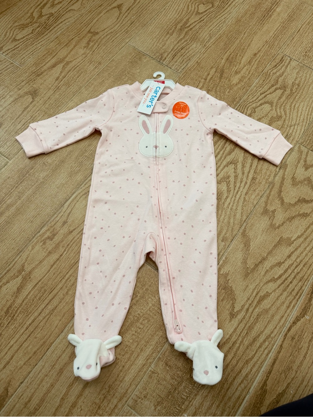 Carter's Pink Bunny Footed One-Piece Pajamas